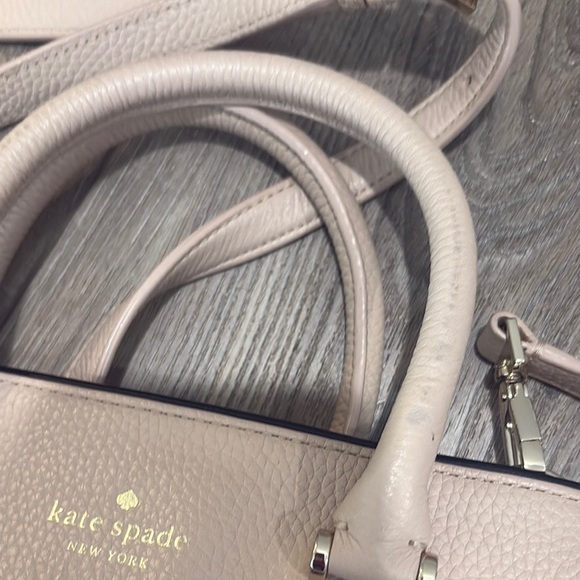 Kate Spade Light Blush / Tan Satchel with Textured Leather and Boxy Silhouette - Picture 7 of 13